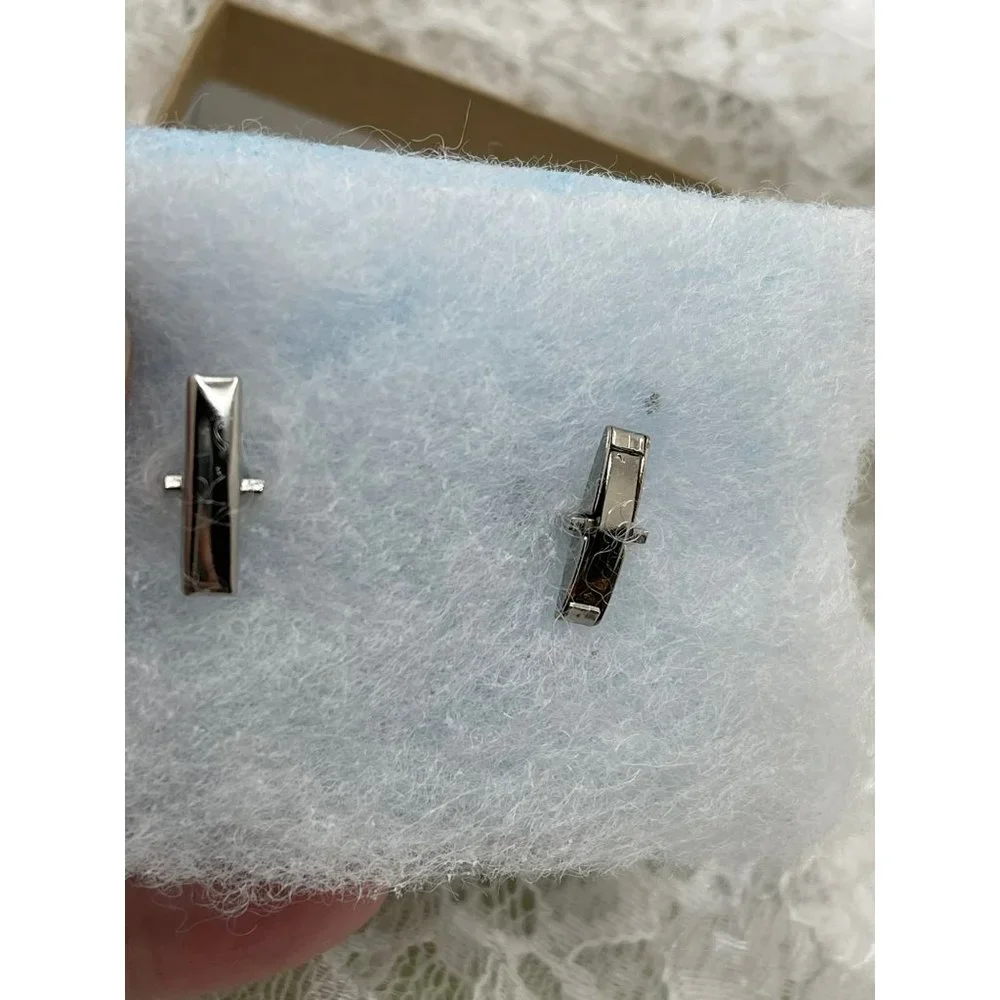 Vintage Silver Tone Oval Abstract Design Cuff Links